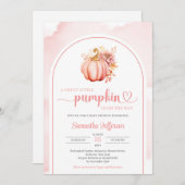 Eenvoudige waterverf roze en gouden pompoen boho a kaart (Voorkant / Achterkant)