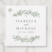 Eenvoudige Waterverf Rustic Greenery Wedding Bedankjes Labels (Voorkant)