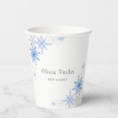 Eenvoudige Waterverf Sneeuwvlokken Winter Baby sho Papieren Bekers (Voorkant)