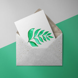 Eenvoudige waterverf tak - groen briefkaart