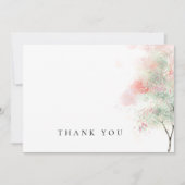 Eenvoudige Waterverf Trees begrafenis Dank u Bedankkaart (Voorkant)