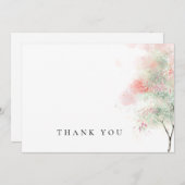 Eenvoudige Waterverf Trees begrafenis Dank u Bedankkaart (Voorkant / Achterkant)