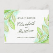 Eenvoudige waterverf vertrekt met de datumkaart aankondigingskaart (Voorkant)