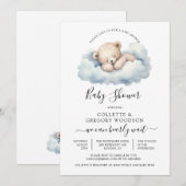 Eenvoudige Waterverf Weinig Beer Baby shower Kaart (Voorkant / Achterkant)