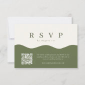 Eenvoudige Wavy Curve QR Code Wedding RSVP Kaartje (Voorkant)