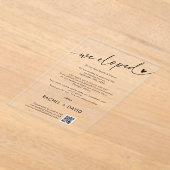 Eenvoudige We Elopement aankondiging QR-code Acryl Uitnodigingen (Laagn)