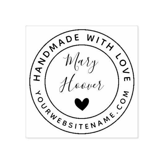 Eenvoudige website aangepaste naam handgemaakt met rubberstempel (Afrduk)
