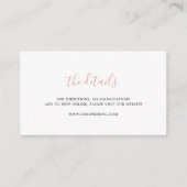 Eenvoudige website van Elegant Script Blush Pink W Informatiekaartje (Voorkant)