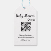 Eenvoudige website van het baby shower streepjesco cadeaulabel (Voorkant)