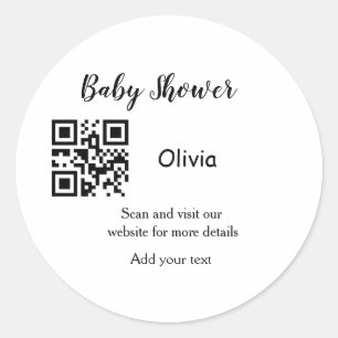Eenvoudige website van het baby shower streepjesco ronde sticker