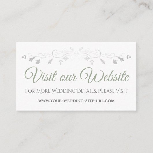 Eenvoudige website voor groene en witte weddenscha informatiekaartje (Voorkant)