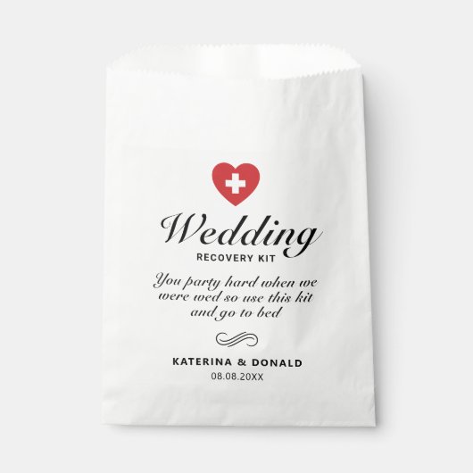 Eenvoudige weddenschap Hangover Recovery Kit Favor Bedankzakje (Voorkant)
