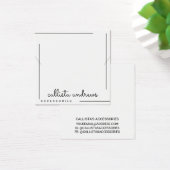 Eenvoudige weergave van zwart-witscript aan de ran vierkante visitekaartjes (Bureau)