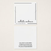 Eenvoudige weergave van zwart-witscript aan de ran vierkante visitekaartjes (Voorkant /achterkant)