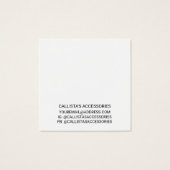 Eenvoudige weergave van zwart-witscript aan de ran vierkante visitekaartjes (Achterkant)