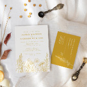 Eenvoudige weide bloemen bruiloft kaart