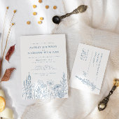 Eenvoudige weide bloemen bruiloft kaart