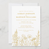 Eenvoudige weide bloemen bruiloft kaart (Voorkant)