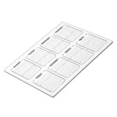 Eenvoudige Wekelijkse Planner Witte Scheur weg Kal Notitieblok (Schuin)