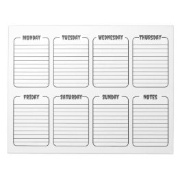 Eenvoudige Wekelijkse Planner Witte Scheur weg Kal Notitieblok