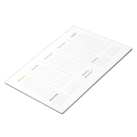 Eenvoudige wekelijkse retro-planning notitieblok (Schuin)