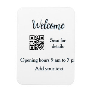 Eenvoudige welkomst opening welkomst barcode QR vo Magneet