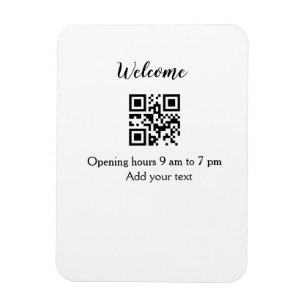 Eenvoudige welkomst opening welkomst barcode QR vo Magneet