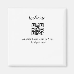 Eenvoudige welkomst opening welkomst barcode QR vo Magneet