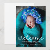 Eenvoudige welkomstfoto Geboorte Aankondiging (Voorkant / Achterkant)