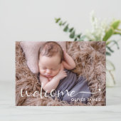 Eenvoudige welkomstfoto Geboorte Aankondiging (Staand voorkant)