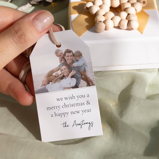 Eenvoudige Wens Neutrale Minimalistische Foto Vaka Cadeaulabel