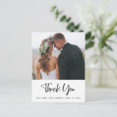 Eenvoudige wensen | Foto bruiloft Hartelijk dank Briefkaart (Staand voorkant)