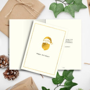 Eenvoudige wensen · Minimalistische gouden kerstma Feestdagen Kaart