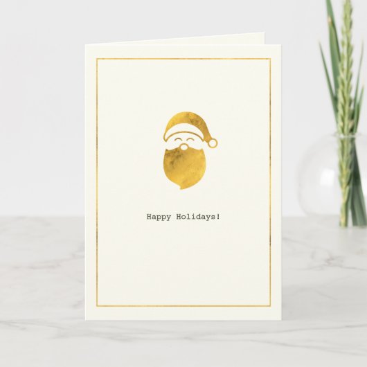 Eenvoudige wensen · Minimalistische gouden kerstma Feestdagen Kaart (Voorkant)