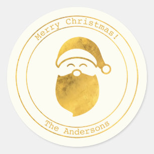Eenvoudige wensen · Minimalistische gouden kerstma Ronde Sticker