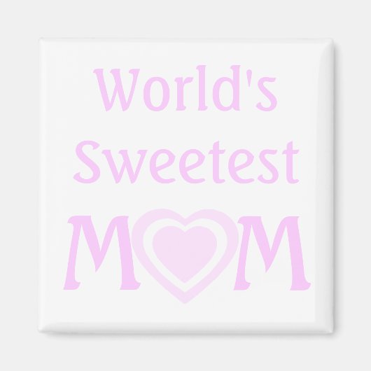 Eenvoudige wereldsmaakste MOM met roze liefdeshart Magneet (Voorkant)