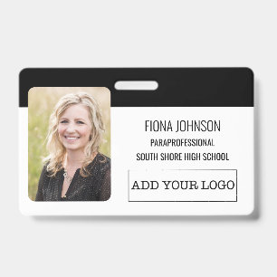Eenvoudige werknemerslogo fotobarcode ID Badge