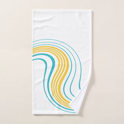 Eenvoudige werveling - Turquoise en Geel Bad Handdoek (Handdoek)