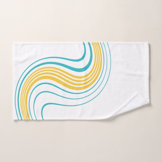 Eenvoudige werveling - Turquoise en Geel Bad Handdoek (Handdoek)