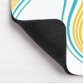 Eenvoudige werveling - Turquoise en Geel Muismat (Hoek)