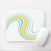 Eenvoudige werveling - Turquoise en Geel Muismat (Met muis)