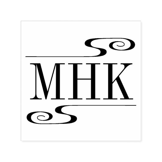 Eenvoudige wervelingen Monogram Initialen Zelfinktende Stempel (Design)