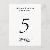 Eenvoudige werveltafel nummer kaart bruiloft recep (Voorkant)