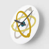 Eenvoudige Wetenschap Atom Chemie Nerd Ronde Klok (Hoek)