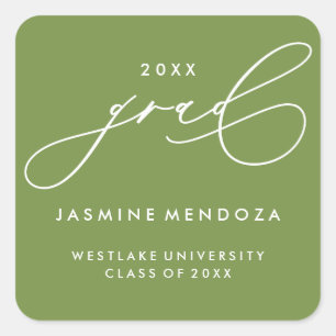 EENVOUDIGE WHIMISCHE KALLIGRAFIE GRADUATIE STICKER