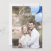 Eenvoudige Whimsical Kerst Script Foto Familie (Voorkant)