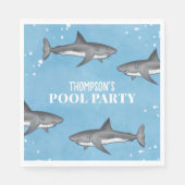 Eenvoudige whimsical Pool Party Sharks Blue Ocean Servet (Voorkant)