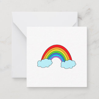 Eenvoudige Whimsical Regenboog Gelukkig Verjaardag Notitiekaartje