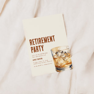 Eenvoudige Whisky Pensioenfeest Uitnodiging