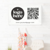 Eenvoudige White Business Logo QR-code Spandoek (Insitu)